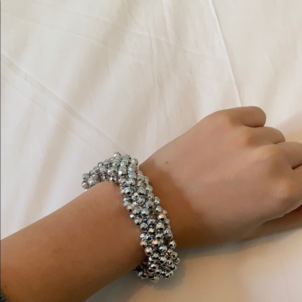 JCREW SILVER BEADED BRACELET